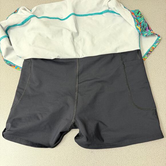 Dona Jo Skort Skirt Small Womens Blue Multi Abstract Tennis Pickleball Shorts - Picture 8 of 8